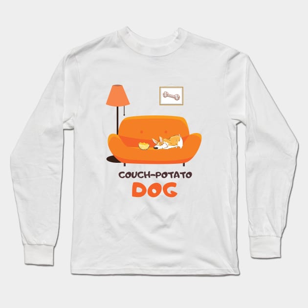 couch-potato dog Long Sleeve T-Shirt by FullMoon